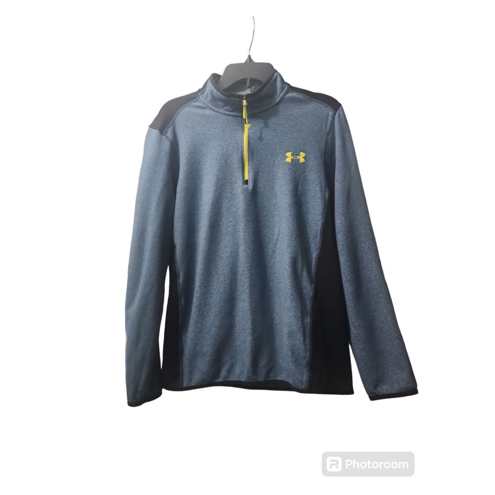 Under Armour ColdGear 1/4 Zip Sweatshirt Men's M‎ Gray Long Sleeve Loose Fit
